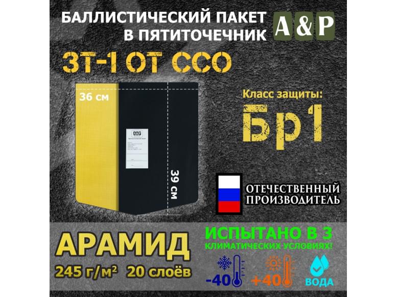 Баллистический пакет для пятиточечника ЗТ-1 от ССО. Арамид (кевлар). Класс защитной структуры Бр 1.