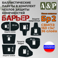 Баллистические пакеты в комплект чехлов защиты конечностей "Барьер". Класс защитной структуры Бр 2.