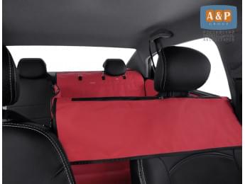Автогамак Happy Dog Premium (Хэппи Дог Премиум). На 2/3 заднего сиденья. Цвет: красный с черной окантовкой.