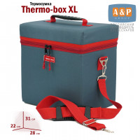 Термосумка "Thermo-box" (Термо-бокс). Размер XL. Цвет: маренго с красной окантовкой.